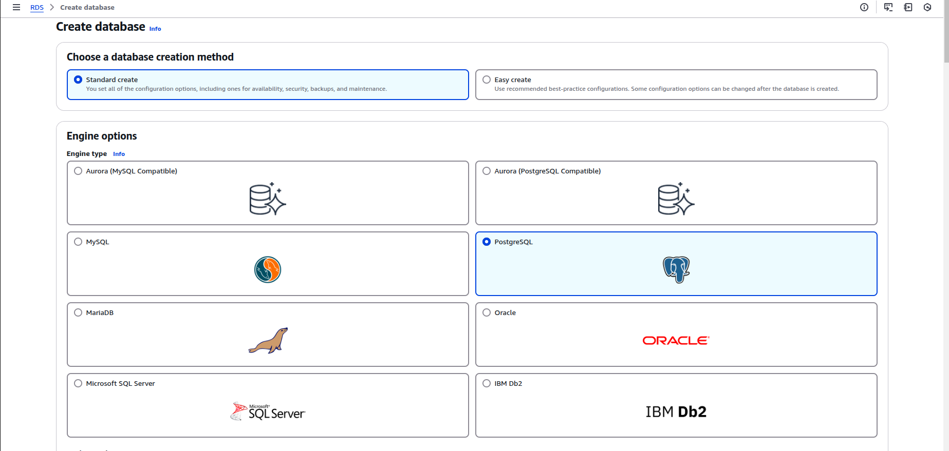 Creating a new RDS PostgreSQL Server